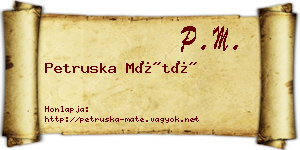 Petruska Máté névjegykártya