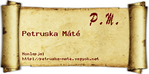 Petruska Máté névjegykártya